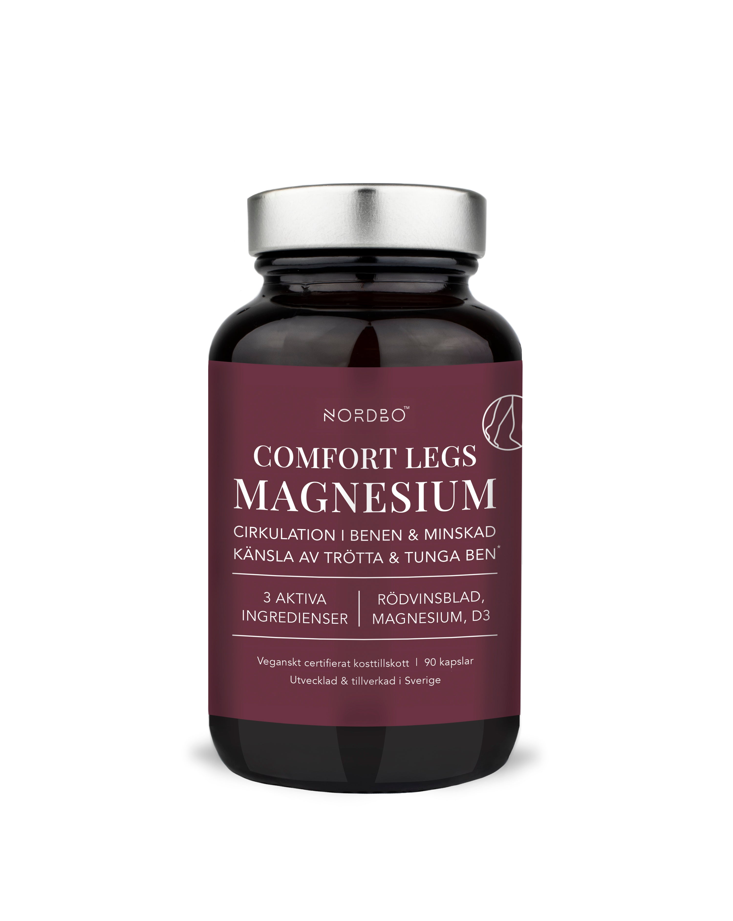 NORDBO COMFORT LEGS MAGNESIUM 90 KAP - VEGANSK