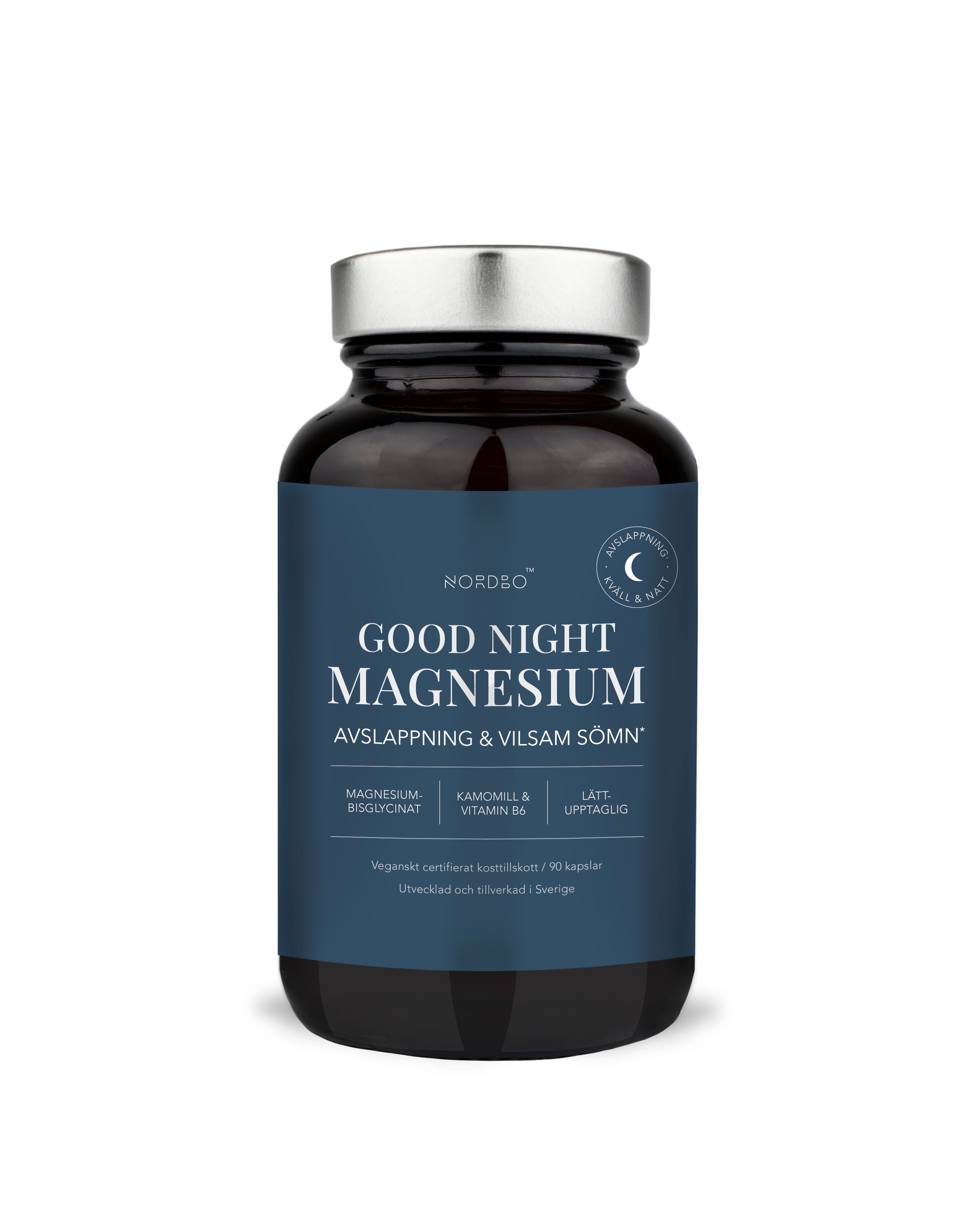 NORDBO GOOD NIGHT MAGNESIUM 90 KAPSLER - VEGANSK