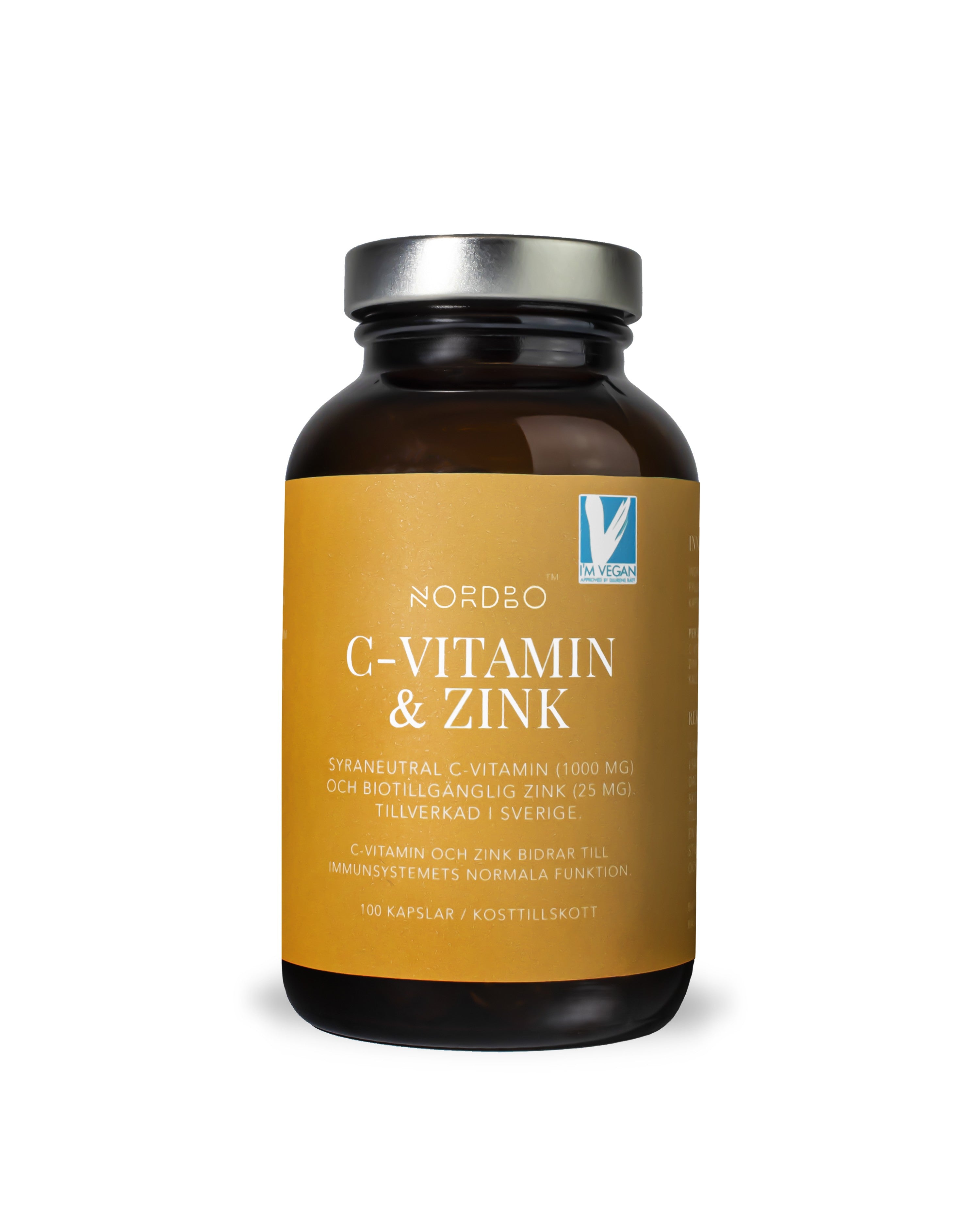 NORDBO C-VITAMIN & ZINK 100 KAPSLER - VEGANSK