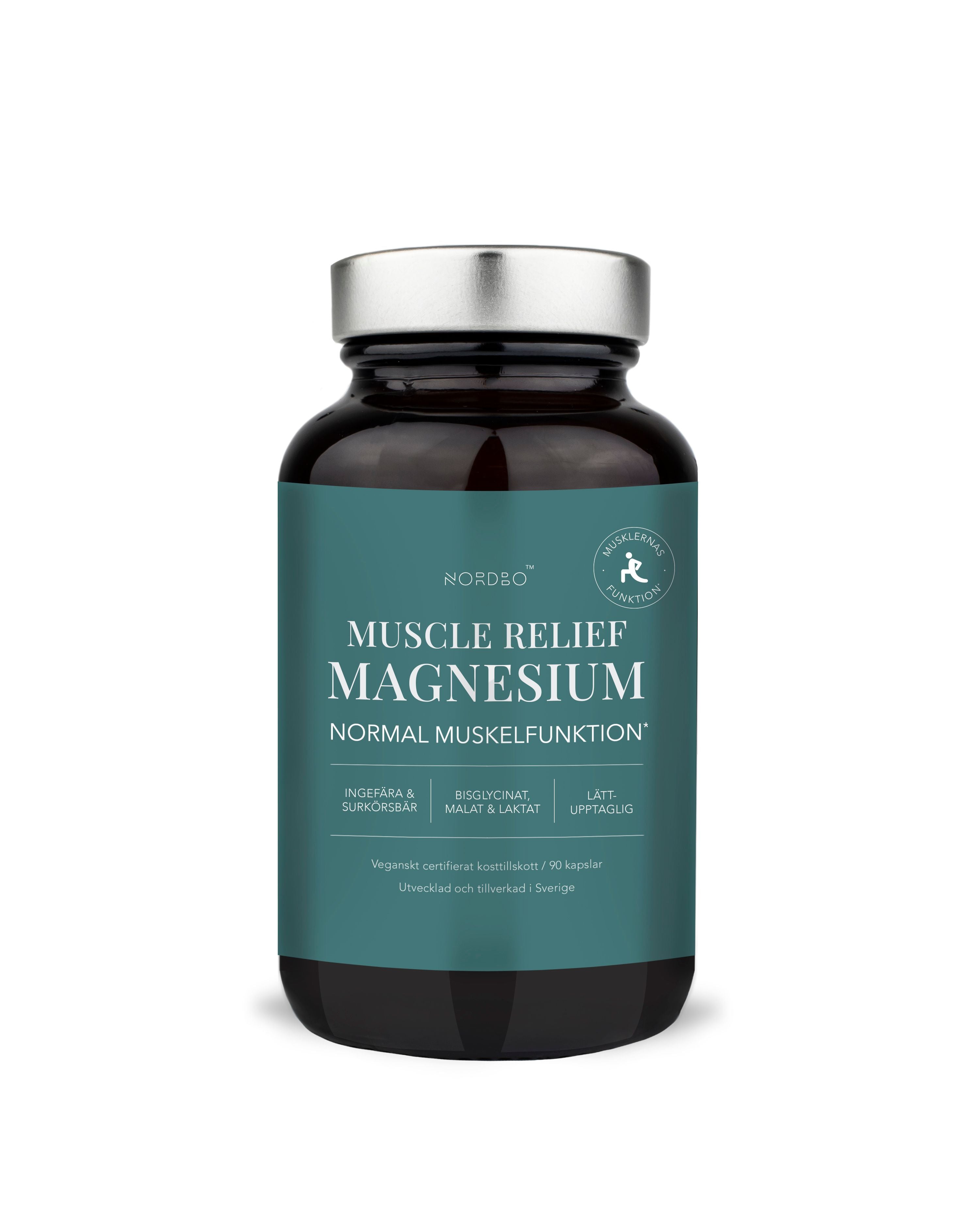 NORDBO MUSCLE RELIEF MAGNESIUM 90 KAPSLER - VEGANSK