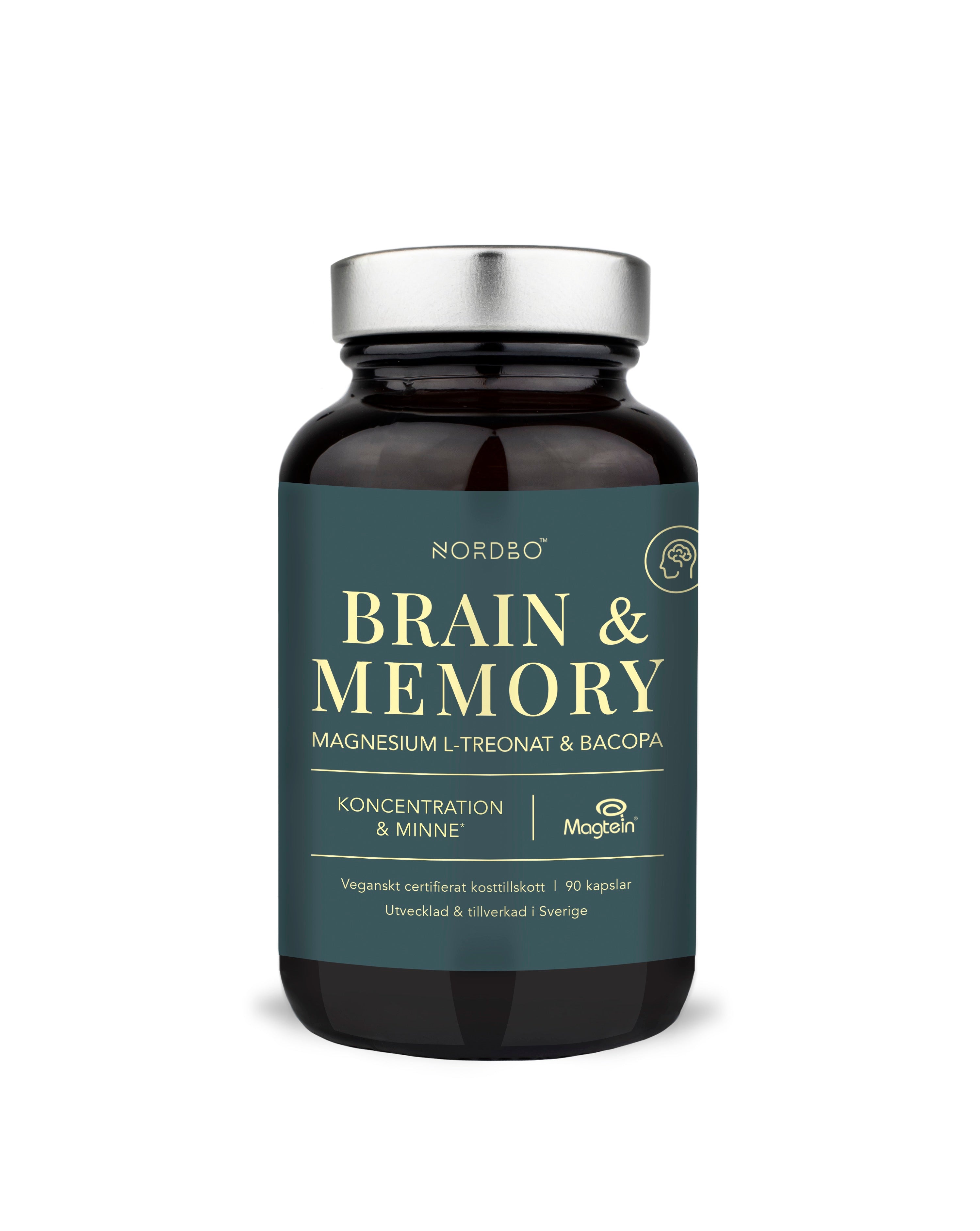 NORDBO BRAIN & MEMORY MAGNESIUM 90 KAP - VEGANSK
