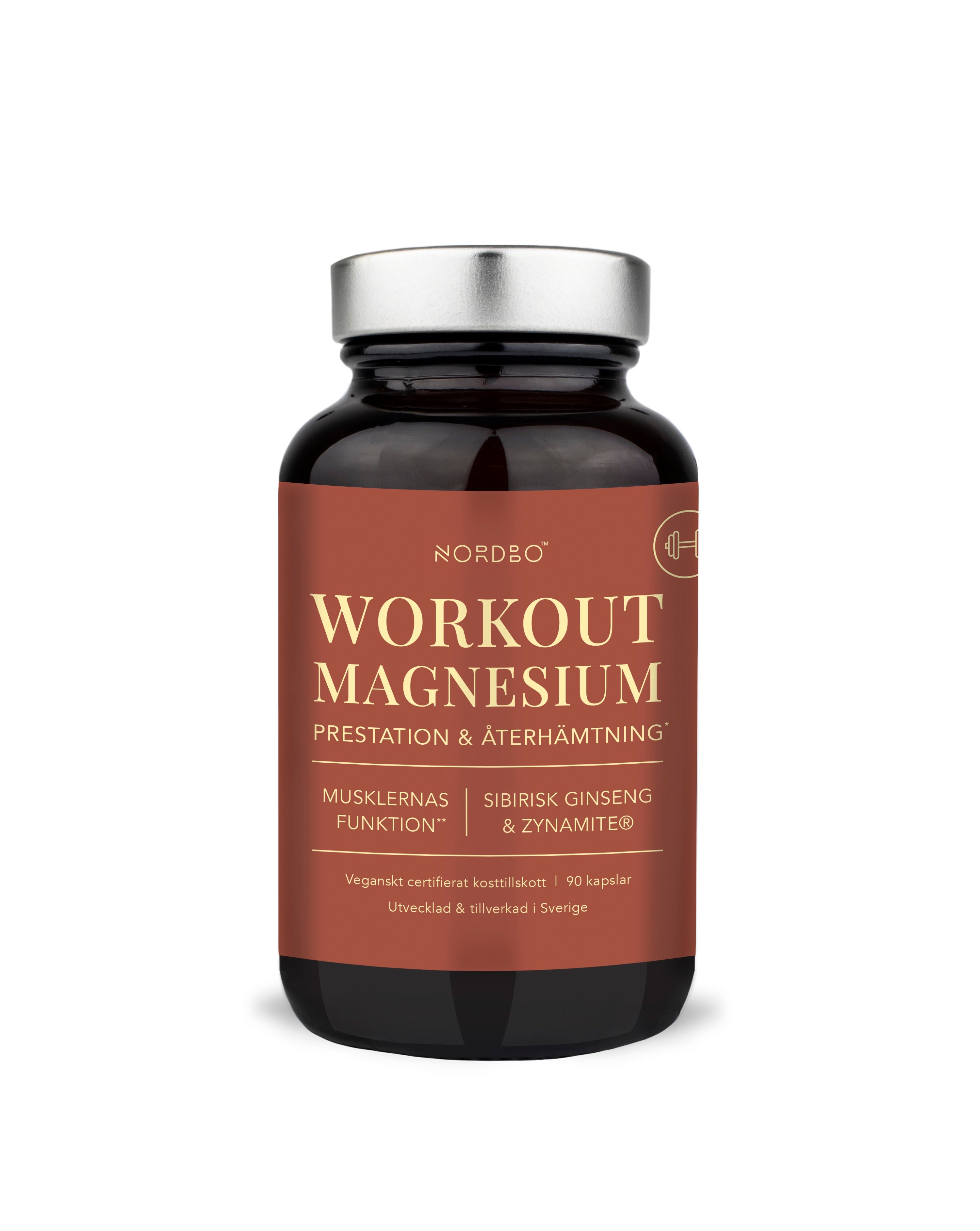 NORDBO WORKOUT MAGNESIUM 90 KAP - VEGANSK