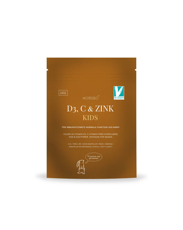 NORDBO D3, C & ZINK KIDS 53 g / 75 portioner - VEGANSK