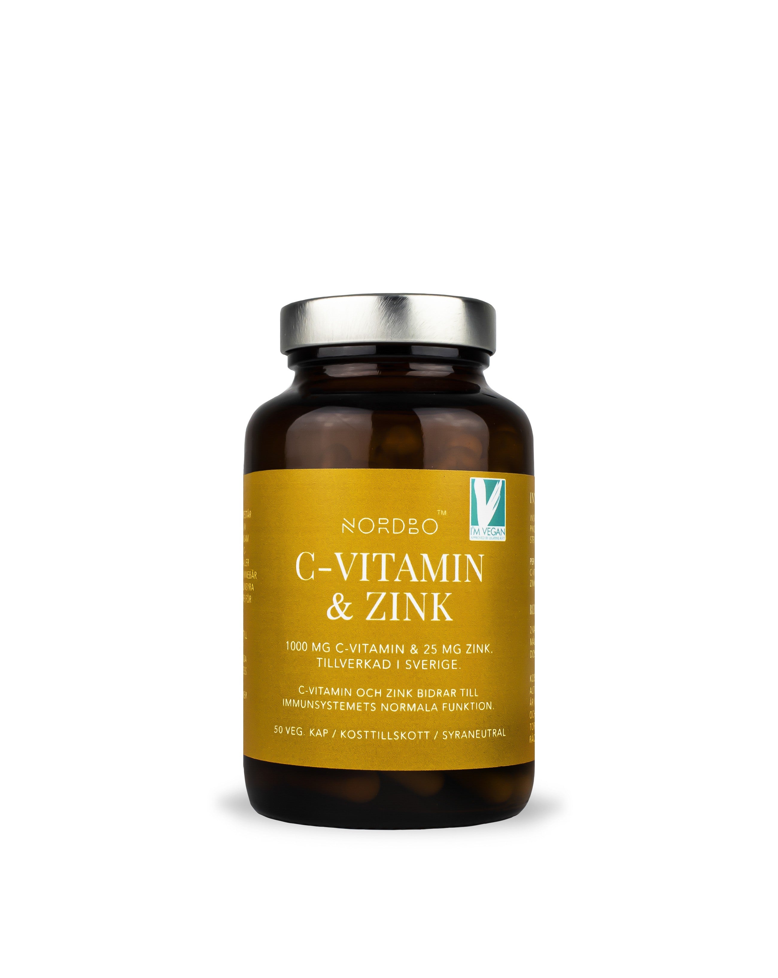 NORDBO C-VITAMIN & ZINK 50 KAPSLER - VEGANSK