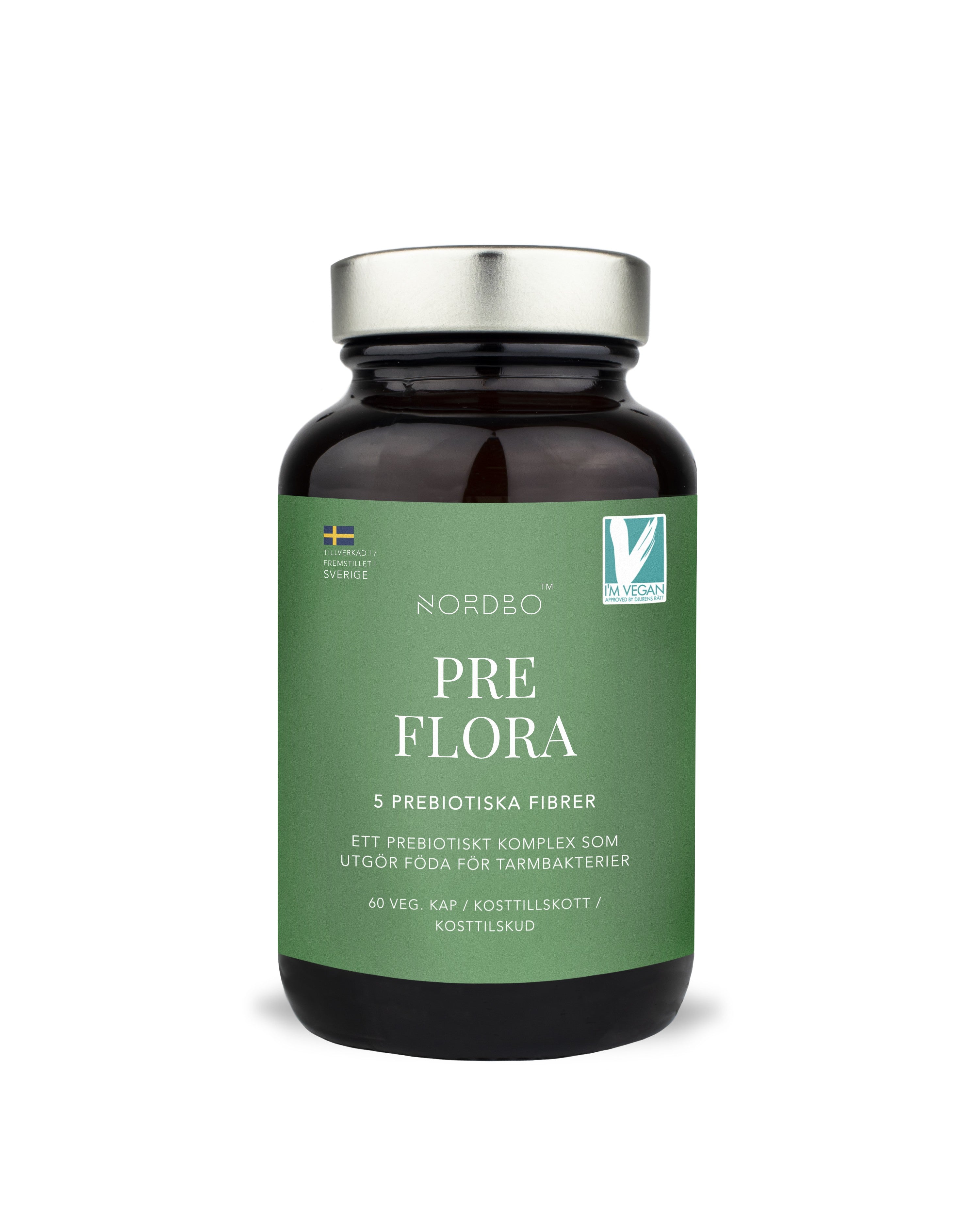 NORDBO PREFLORA 60 KAPSLER - VEGANSK